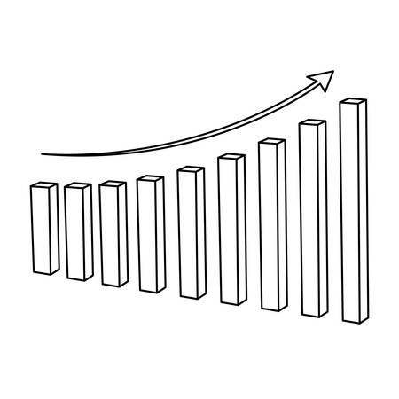 Silhouette statistic graph business data, vector illustration designのイラスト素材