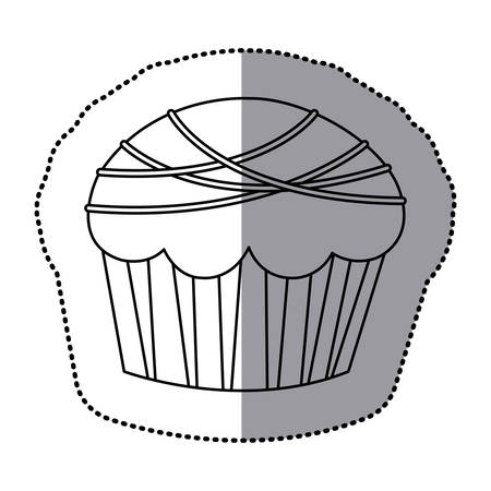 silhouette muffin with chocolate icon, vector illustration designのイラスト素材