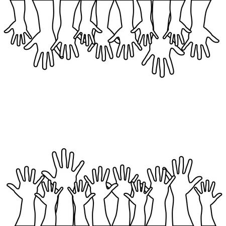 figures hands up icon . Vector illustrationのイラスト素材