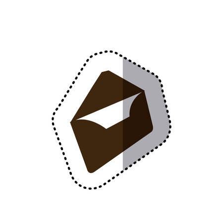 sticker brown silhouette envelopes opened icon flat vector illustrationのイラスト素材