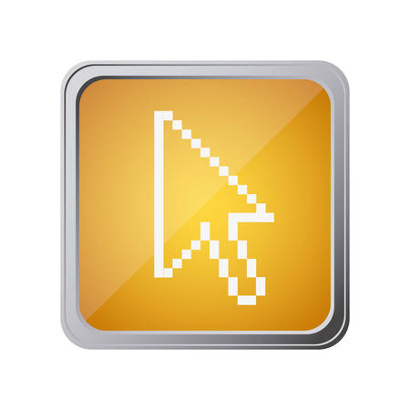 button with pixelated arrow cursor with background yellow vector illustrationのイラスト素材