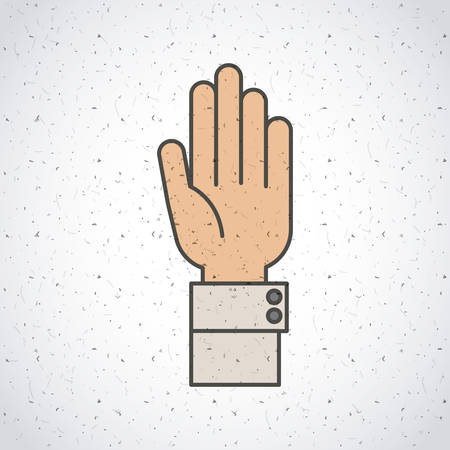 Hand gesture icon. Palm human people and communication theme. Colorful and isolated design. Vector illustrationのイラスト素材