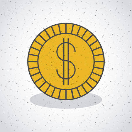 Gold coin icon. Money financial item commerce market and payment theme. Colorful design. Vector illustrationのイラスト素材