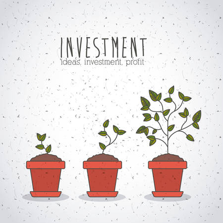 Plants and pots icon. Investment ideas profit and start up theme. Colorful and isolated design. Vector illustrationのイラスト素材