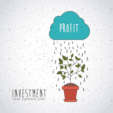 rain cloud and plant icon. Investment ideas profit and start up theme. Colorful and isolated design. Vector illustrationのイラスト素材