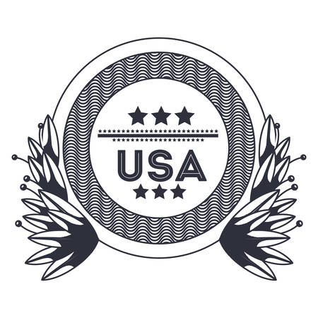 Label of usa icon. america and national government and country theme. Isolated design. Vector illustrationのイラスト素材