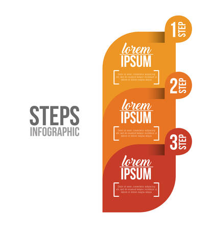 Steps icon. Infographic data information and options theme. Colorful design. Vector illustrationのイラスト素材