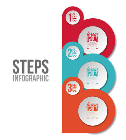 Steps icon. Infographic data information and options theme. Colorful design. Vector illustrationのイラスト素材