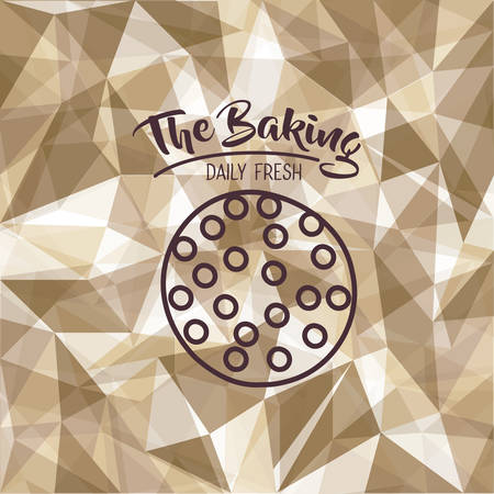 Cookie icon. Bakery food daily and fresh theme. Polygonal background. Vector illustrationのイラスト素材