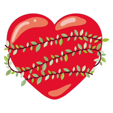 heart love with wreath vector illustration designのイラスト素材
