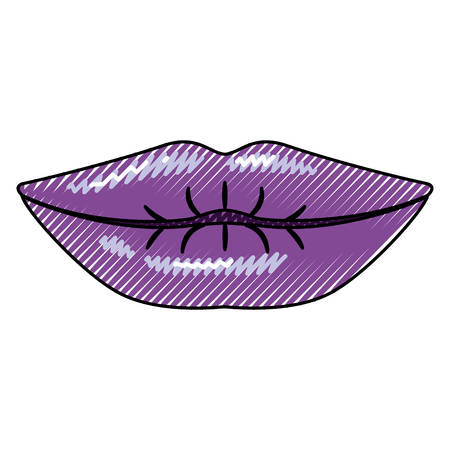 female lips sensuality icon vector illustration designのイラスト素材