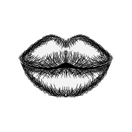 female lips sensuality icon vector illustration designのイラスト素材