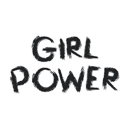 Girl power calligraphy message vector illustration designのイラスト素材