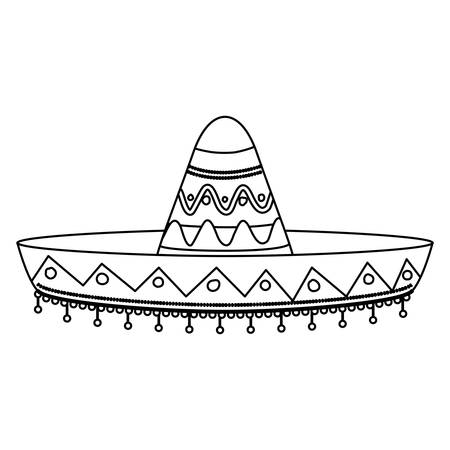 mexican culture classic hat vector illustration designのイラスト素材