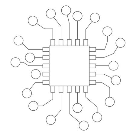 processor chip isolated icon vector illustration designのイラスト素材