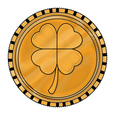 Coin with clover icon vector illustration design.のイラスト素材
