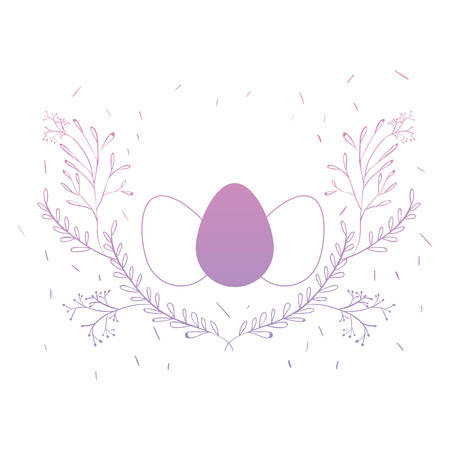 happy easter eggs paint with wreath vector illustration designのイラスト素材