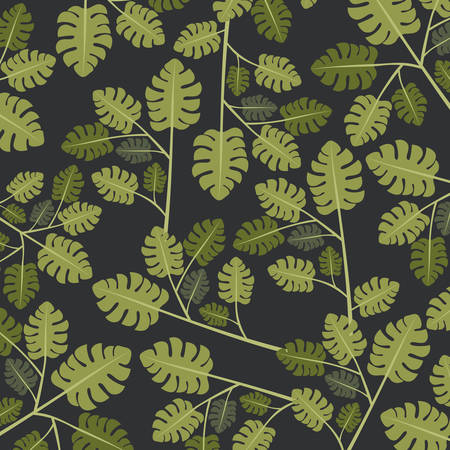 natural leafs pattern background vector illustration designのイラスト素材