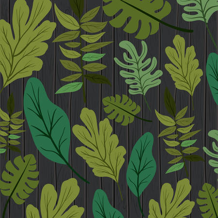 natural leafs pattern background vector illustration designのイラスト素材