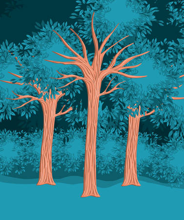 Tree forest landscape designのイラスト素材