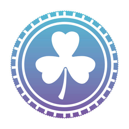 Coin with clover iconのイラスト素材