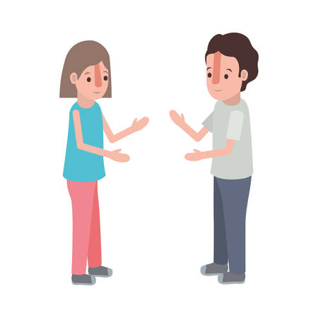 Little boy and girl character designのイラスト素材