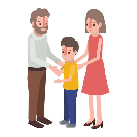 Parents with son characters designのイラスト素材