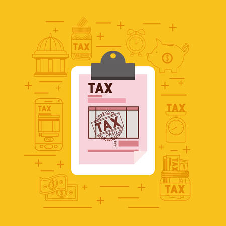 tax day set icons vector illustration designのイラスト素材