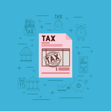 tax day set icons vector illustration designのイラスト素材