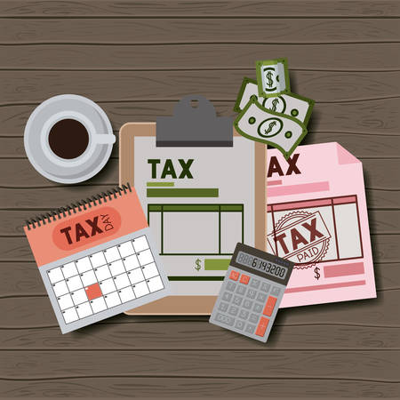 tax day set icons vector illustration designのイラスト素材
