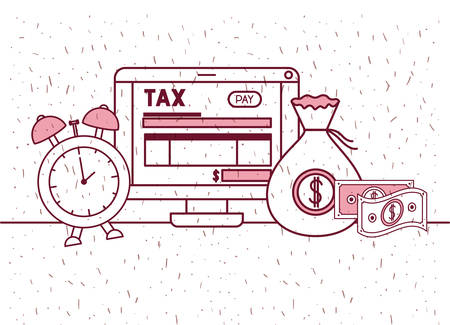 tax day set icons vector illustration designのイラスト素材