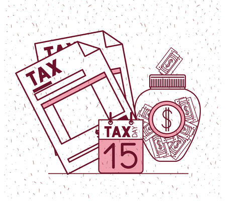 tax day set icons vector illustration designのイラスト素材
