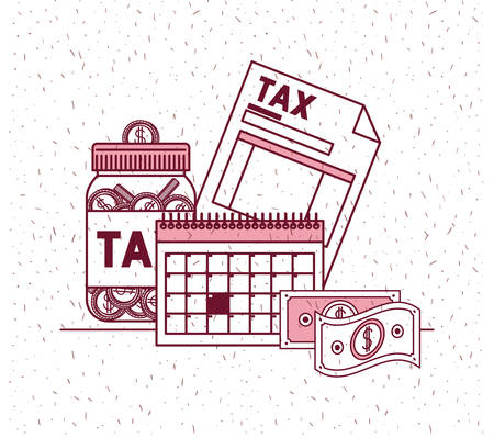 tax day set icons vector illustration designのイラスト素材
