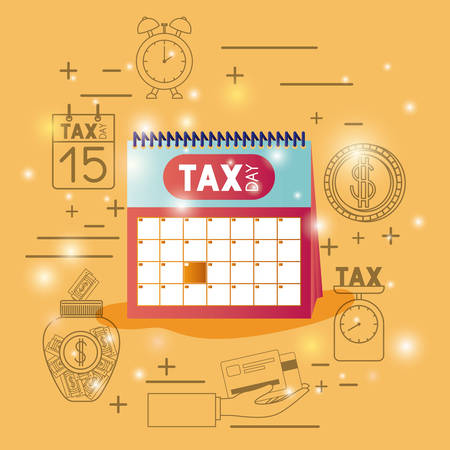 tax time set icons vector illustration designのイラスト素材