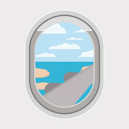 window airplane travel view vector illustration designのイラスト素材