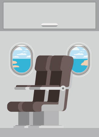 windows airplane with chairs vector illustration designのイラスト素材