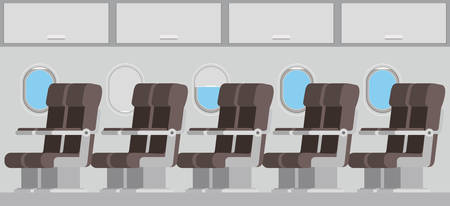 windows airplane with chairs vector illustration designのイラスト素材