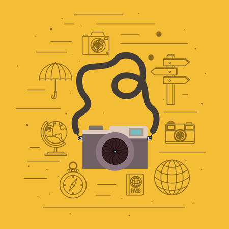 Travel around the world set icons vector illustration designのイラスト素材