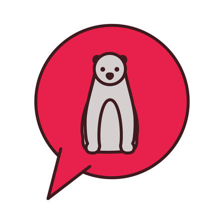 wild polar bear in speech bubble vector illustration designのイラスト素材