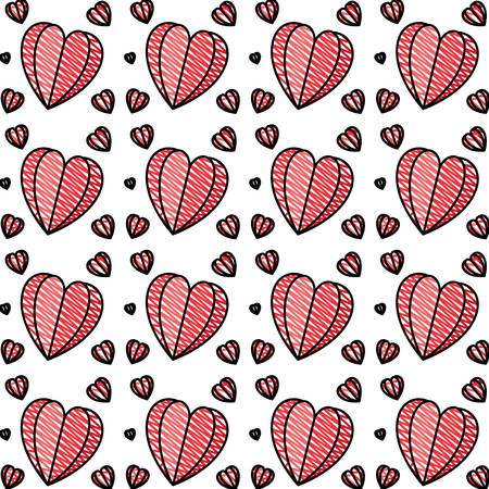 hearts love pattern background vector illustration designのイラスト素材