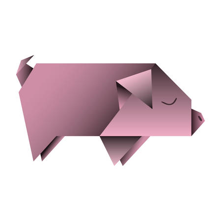 pig origami paper animal vector illustration designのイラスト素材