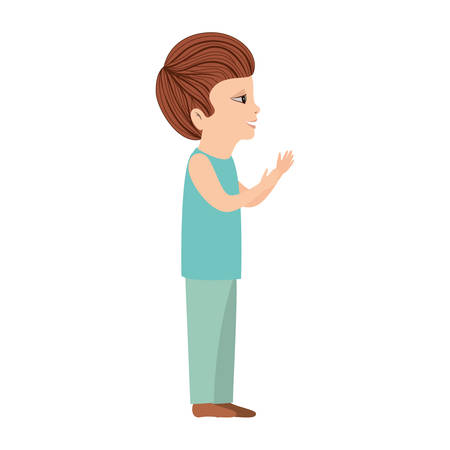 cute little son avatar character vector illustration designのイラスト素材