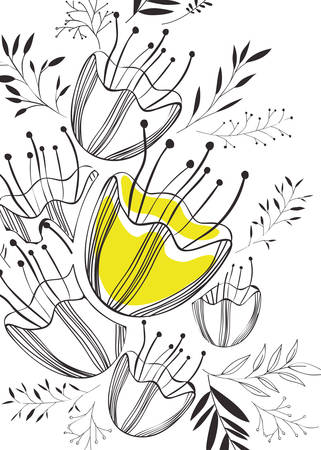 rose and leafs decorative pattern background vector illustration designのイラスト素材