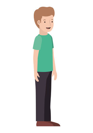 young man avatar character vector illustration designのイラスト素材