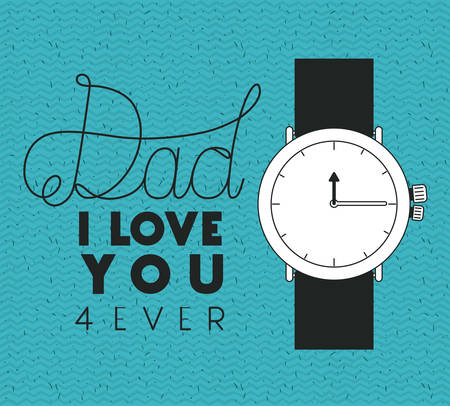 happy fathers day card with wristwatch vector illustration designのイラスト素材