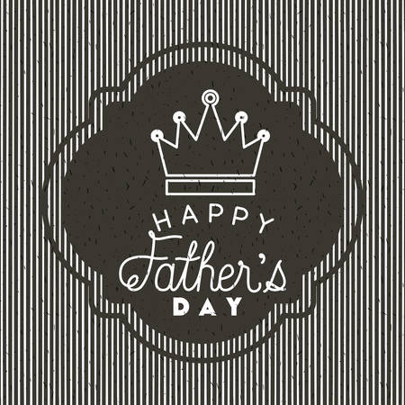 happy fathers day card with king crown vector illustration designのイラスト素材