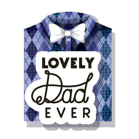 happy fathers day card with elegant shirt and bowtie vector illustration designのイラスト素材