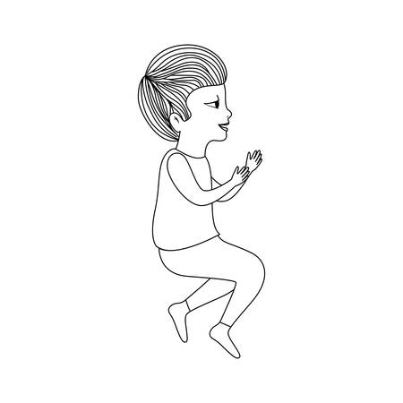 cute little son avatar character vector illustration designのイラスト素材