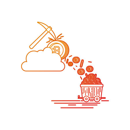 bitcoin cryptocurrency set icons vector illustration designのイラスト素材
