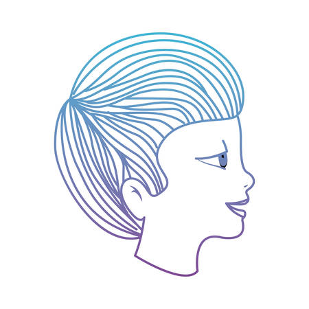 cute little son head avatar character vector illustration designのイラスト素材